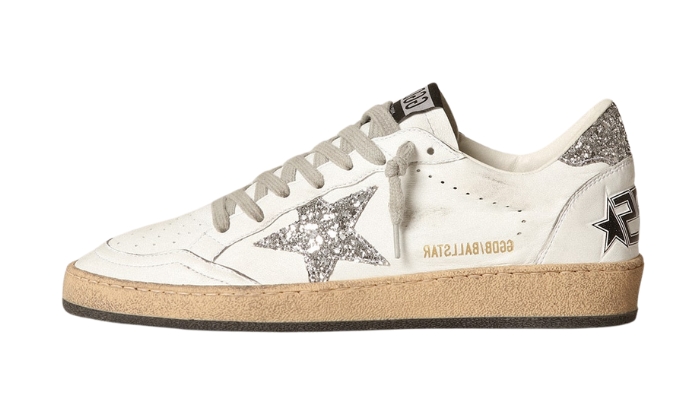 Ball Star Donna in nappa con stella bianca e talloncino glitter Ball Star Donna in nappa con stella bianca e talloncino glitter