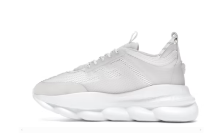 Chain Reaction White Mesh Rubber Suede