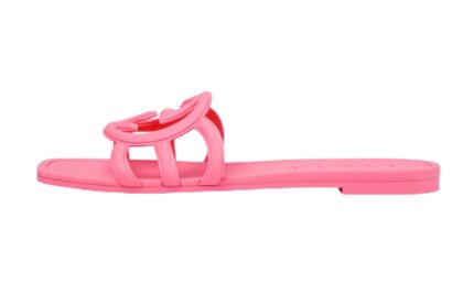 Ciabatta Con Logo G Intrecciate Rosa Scuro