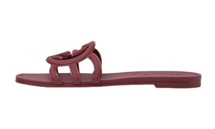 Ciabatta Con Logo G Intrecciate Rossa