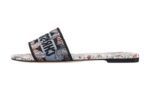 Cotone ricamato con motivo Toile de Jouy Papillon