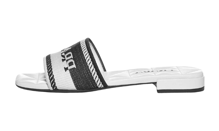 Sandali Ricamato Cotone Bianco E Nero Sandali Ricamato Cotone Bianco E Nero