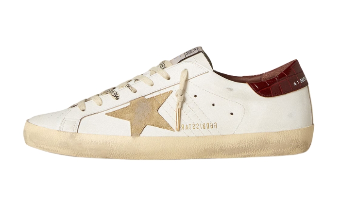 Super-Star Red croc-print leather heel tab Super-Star Red croc-print leather heel tab
